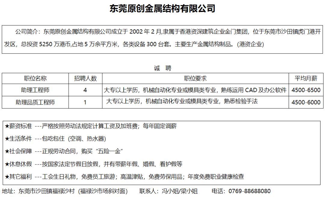 最新大沙田临时工招聘及信息汇总