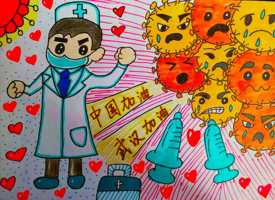 最新疫情绘画——小明的彩色世界展现抗疫温情画作